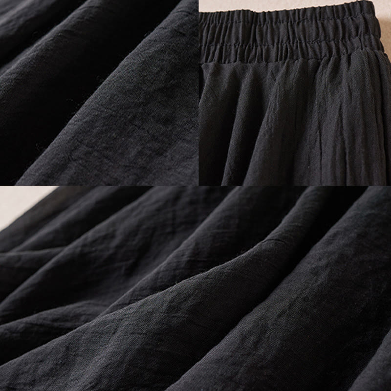Gonna da donna a vita alta, stile vintage casual, tinta unita, con motivo Buddha Stones. - image 23