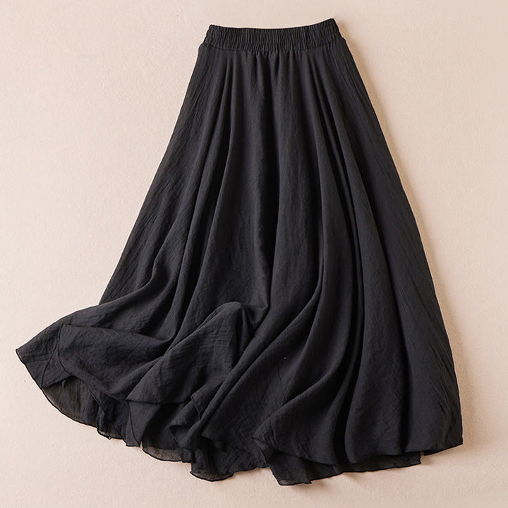 Gonna da donna a vita alta, stile vintage casual, tinta unita, con motivo Buddha Stones. - image 20