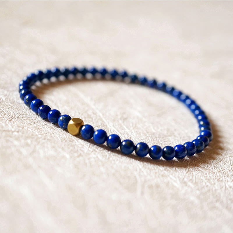 Bracciale Buddha Stones da 4 mm con perline di lapislazzuli e lazurite ultrasottili per la cura della persona - image 6