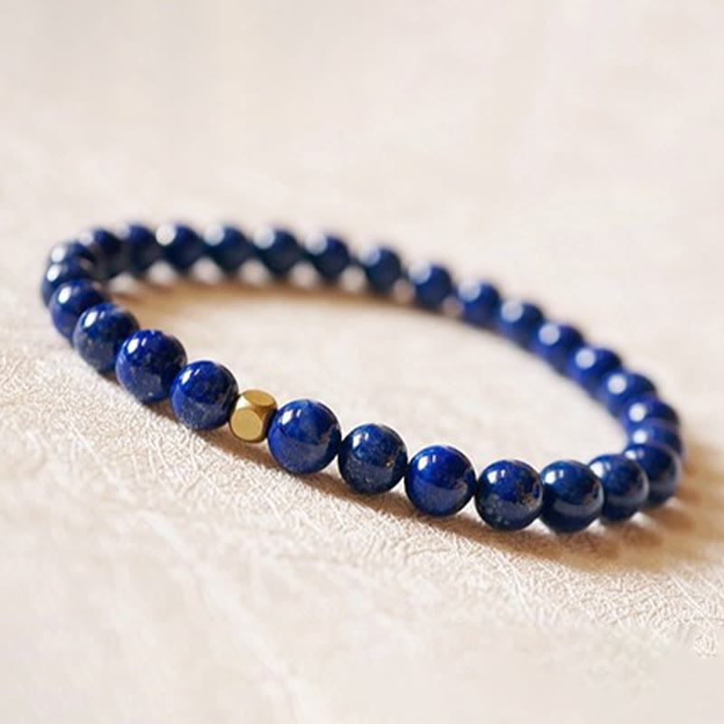 Bracciale Buddha Stones da 4 mm con perline di lapislazzuli e lazurite ultrasottili per la cura della persona - image 7