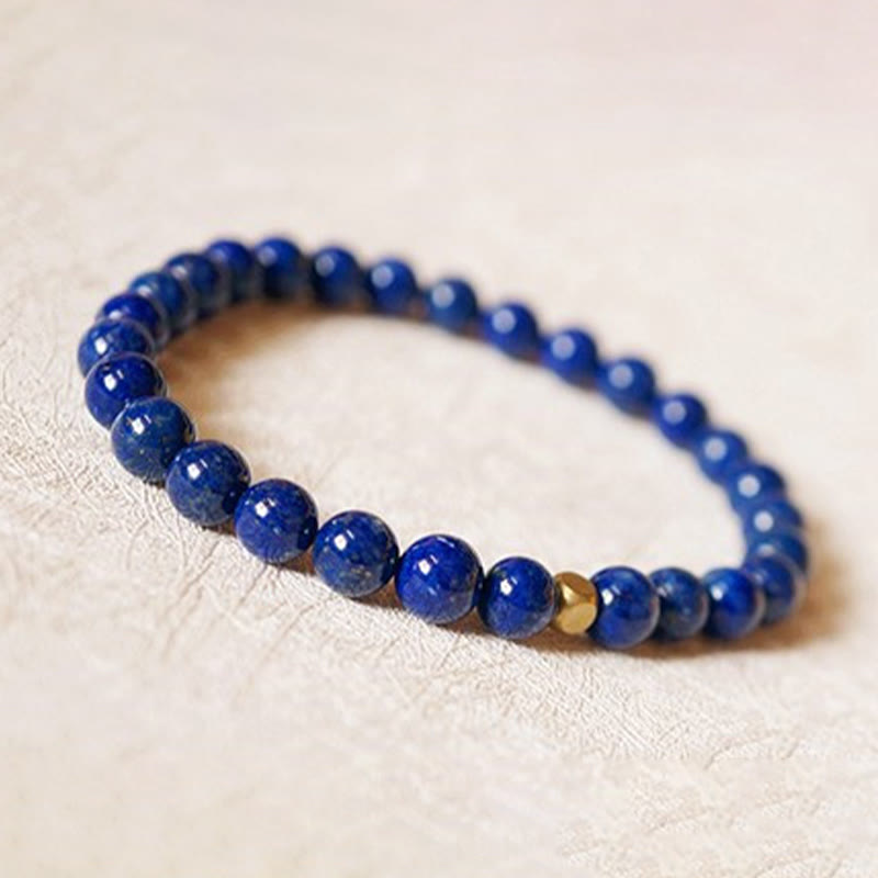 Bracciale Buddha Stones da 4 mm con perline di lapislazzuli e lazurite ultrasottili per la cura della persona - image 11