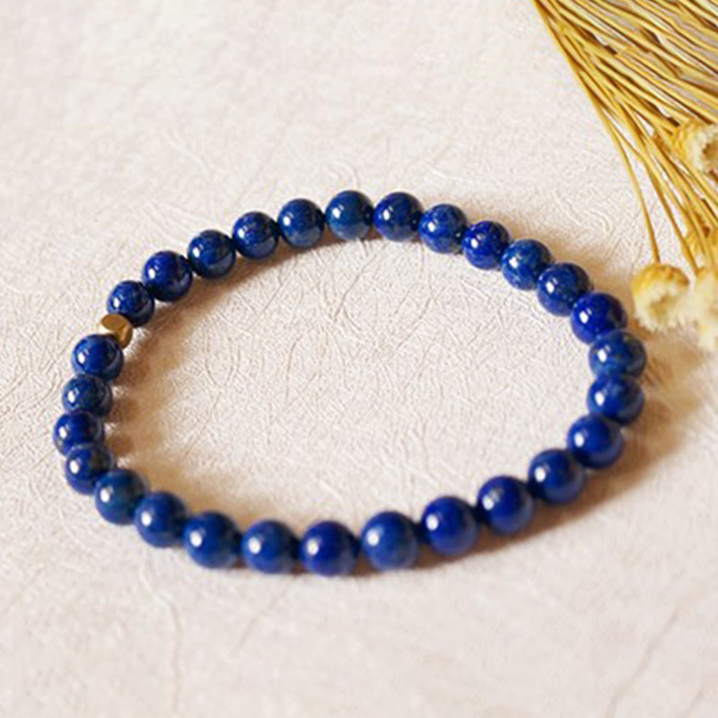 Bracciale Buddha Stones da 4 mm con perline di lapislazzuli e lazurite ultrasottili per la cura della persona - image 1