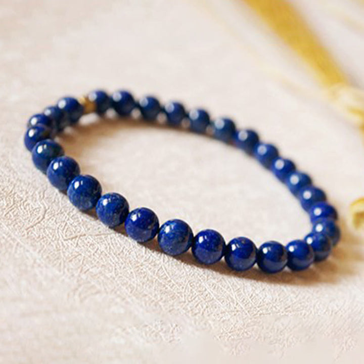 Bracciale Buddha Stones da 4 mm con perline di lapislazzuli e lazurite ultrasottili per la cura della persona - image 2