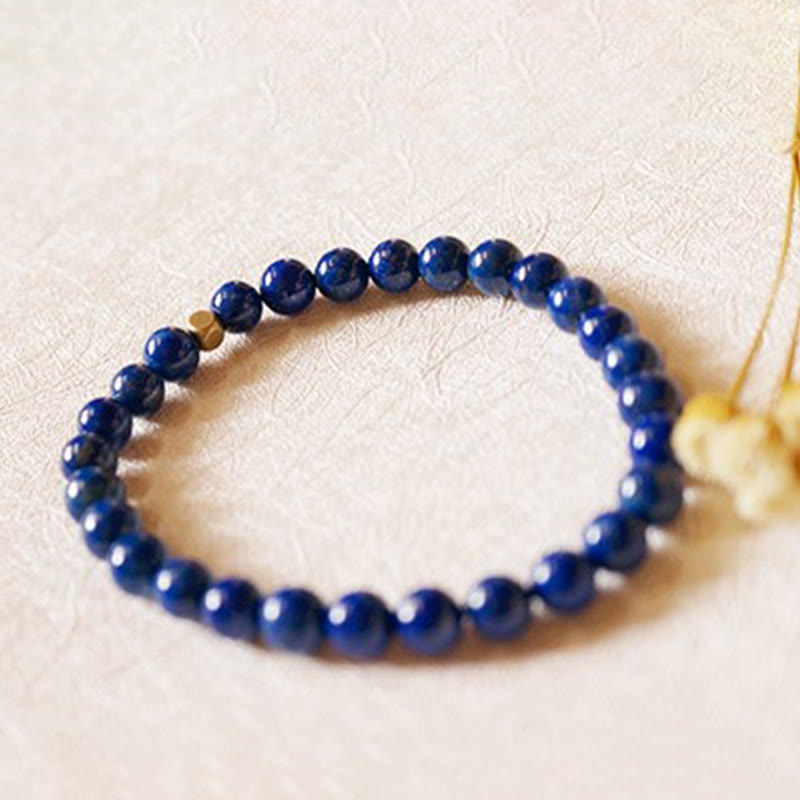 Bracciale Buddha Stones da 4 mm con perline di lapislazzuli e lazurite ultrasottili per la cura della persona - image 8