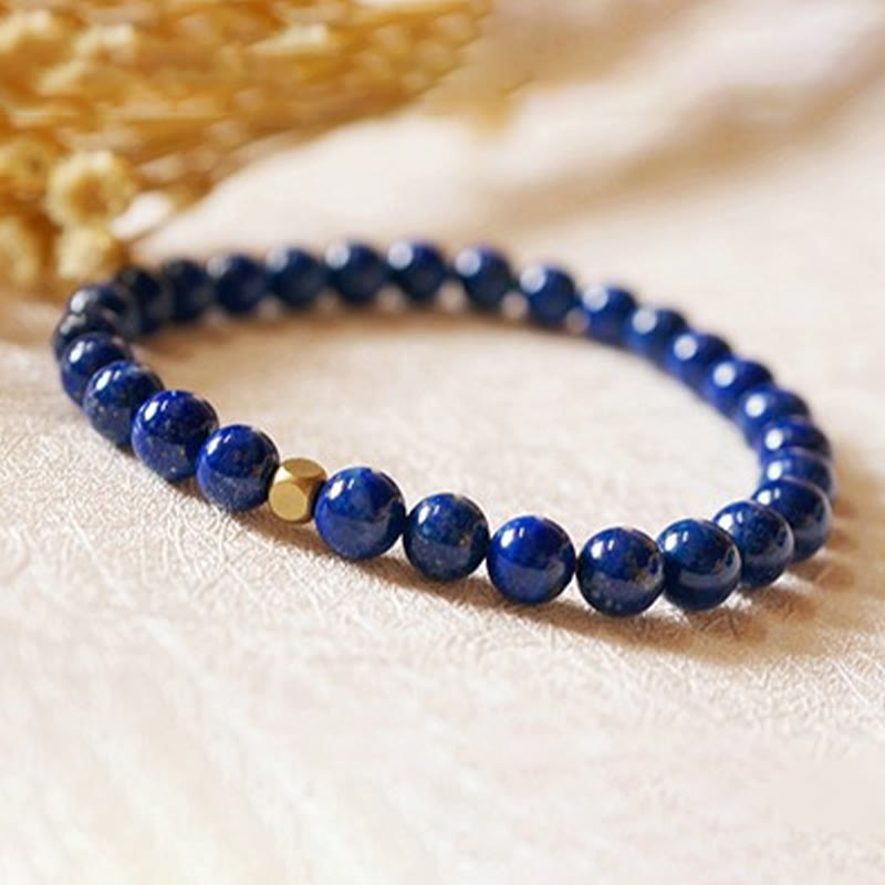 Bracciale Buddha Stones da 4 mm con perline di lapislazzuli e lazurite ultrasottili per la cura della persona - image 10