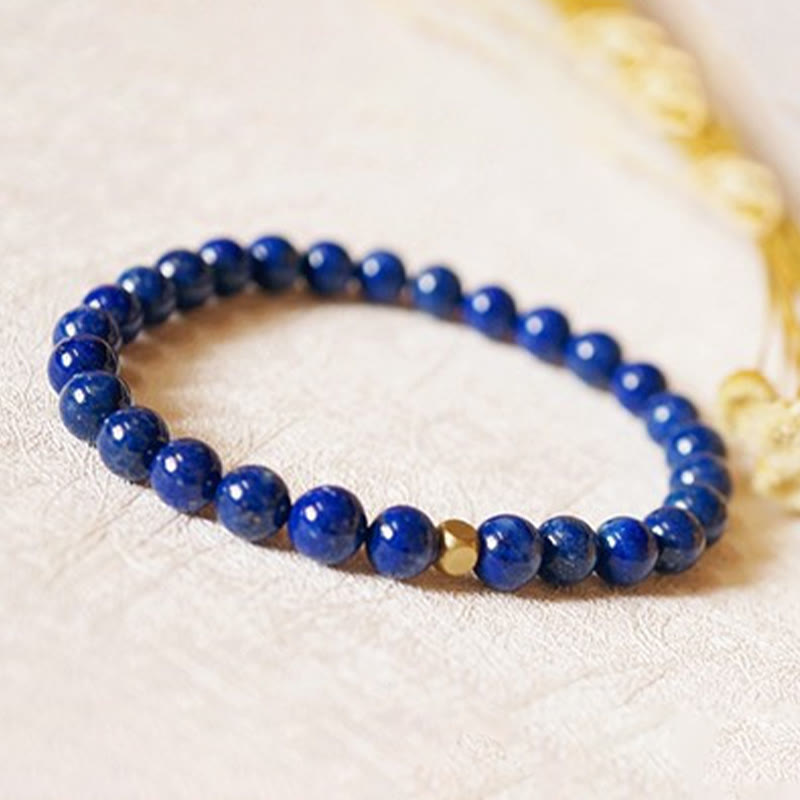 Bracciale Buddha Stones da 4 mm con perline di lapislazzuli e lazurite ultrasottili per la cura della persona - image 4