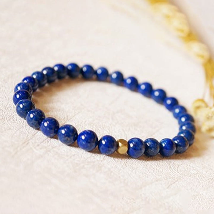 Bracciale Buddha Stones da 4 mm con perline di lapislazzuli e lazurite ultrasottili per la cura della persona - image 4