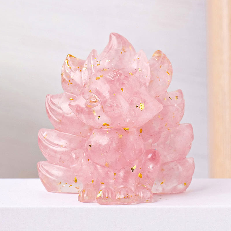 Buddha Stones piccole, varie pietre, quarzo fragola, ametista, avventurina verde, volpe a nove code, guarigione, decorazione per la casa - Cristallo rosa - 8*8,7 cm - image 12