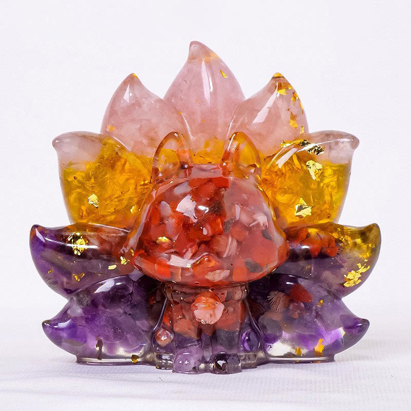 Buddha Stones piccole, varie pietre, quarzo fragola, ametista, avventurina verde, volpe a nove code, guarigione, decorazione per la casa - Cristallo rosa + citrino + ametista + agata rossa - 8*8,7 cm - image 27