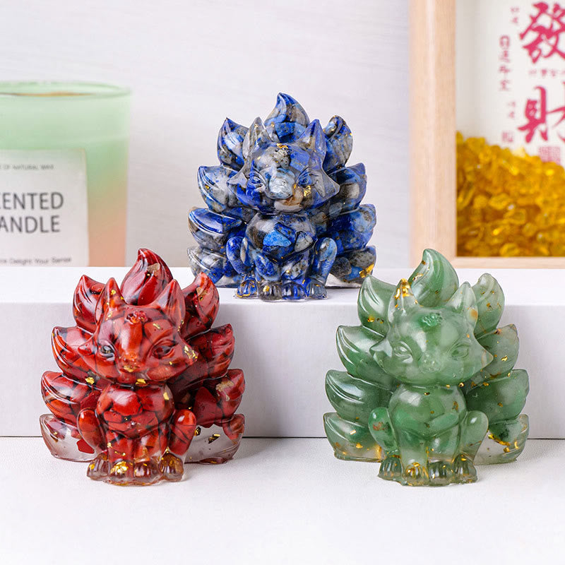 Buddha Stones piccole, varie pietre, quarzo fragola, ametista, avventurina verde, volpe a nove code, guarigione, decorazione per la casa - image 0