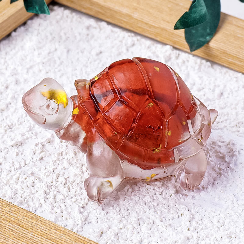 Buddha Stones Varie Pietre Citrino Avventurina Verde Ametista Mini Tartaruga Prosperità Decorazione per la Casa - Diaspro rosso 5*3*2,7 cm - image 13