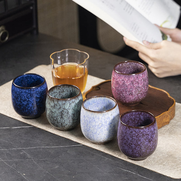 Tazza da tè in ceramica Kung Fu, realizzata a mano in Cina, realizzata con Buddha Stones e adattata al forno Jianzhan, 150 ml
