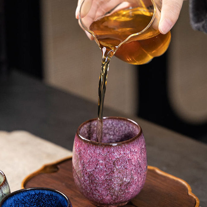Tazza da tè in ceramica Kung Fu, realizzata a mano in Cina, realizzata con Buddha Stones e adattata al forno Jianzhan, 150 ml