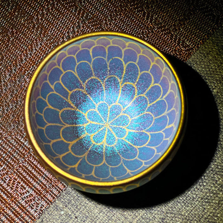 Tazza da tè in ceramica con motivo a fiore di loto Jianzhan cinese fatto a mano, motivo Buddha Stones, tazza da tè Kung Fu da 150 ml