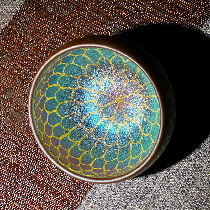 Tazza da tè in ceramica con motivo a fiore di loto Jianzhan cinese fatto a mano, motivo Buddha Stones, tazza da tè Kung Fu da 150 ml