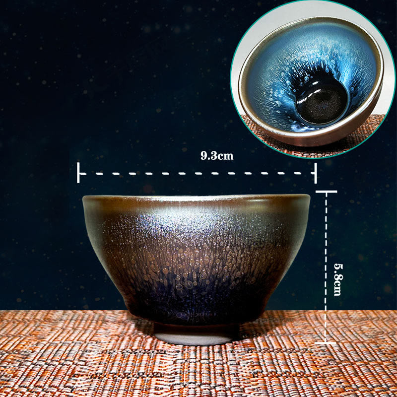 Tazza da tè in ceramica con motivo a gocce di olio Jianzhan cinese fatto a mano con Buddha Stones, tazza da tè Tenmoku Kung Fu da 150 ml - 9,3*5,8 cm*150 ml - image 9