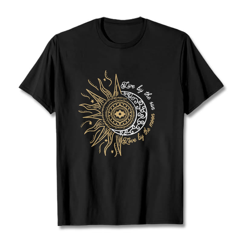 Maglietta Buddha Stones Live By The Sun Love By The Moon - Nero - 2XL - image 0
