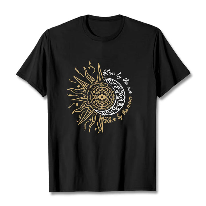 Maglietta Buddha Stones Live By The Sun Love By The Moon - Nero - 2XL - image 0