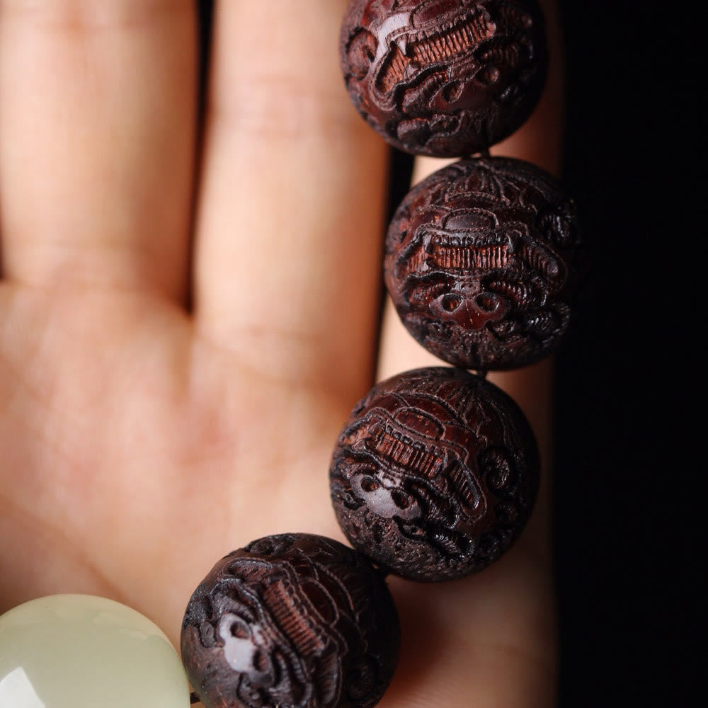 Braccialetto PiXiu Warmth con incisione in palissandro tibetano Buddha Stones - image 8