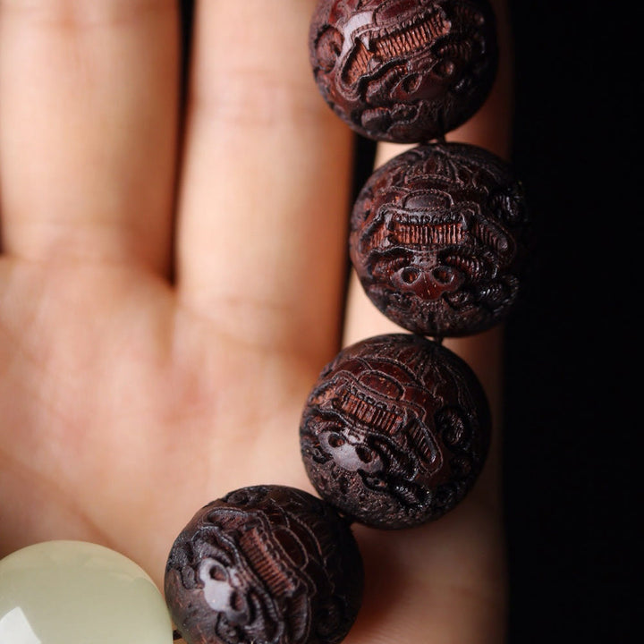 Braccialetto PiXiu Warmth con incisione in palissandro tibetano Buddha Stones - image 8