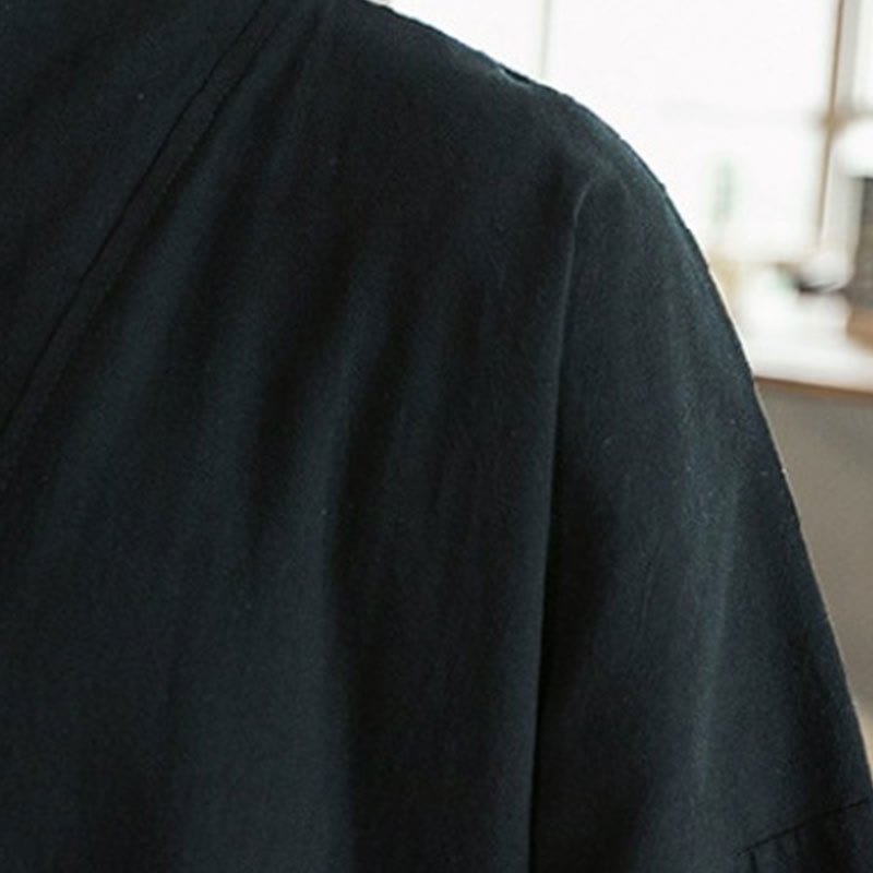 Giacca kimono da uomo a maniche a tre quarti con ricami Buddha Stones e apertura frontale. - image 15