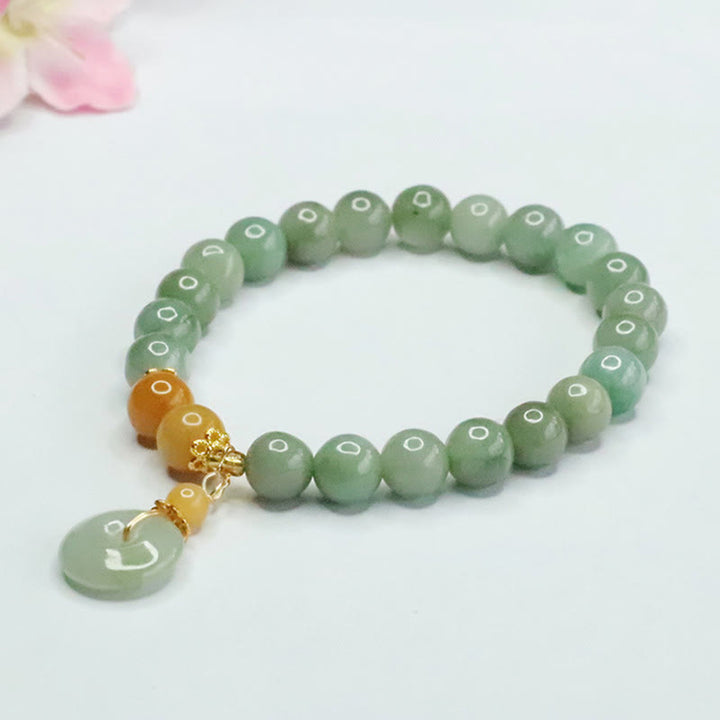Bracciale Buddha Stones, perle di giada, fibbia della pace, prosperità e abbondanza - image 7