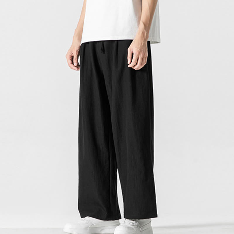 Pantaloni da uomo in cotone e lino con coulisse, con tasche, modello Buddha Stones, casual, estivi, semplici, a gamba dritta - image 16
