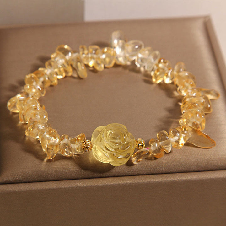 Bracciale del piacere con perline irregolari in citrino naturale Buddha Stones