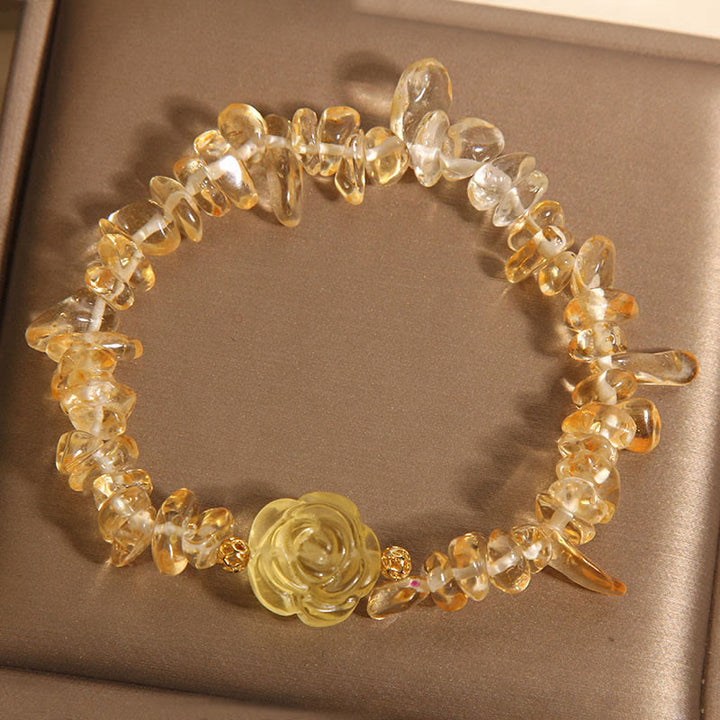 Bracciale del piacere con perline irregolari in citrino naturale Buddha Stones