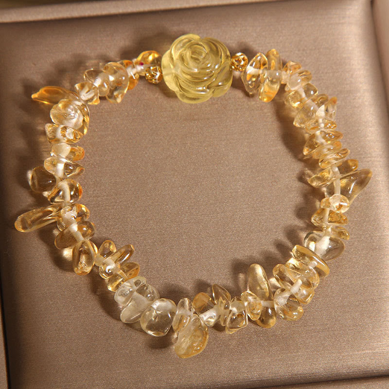 Bracciale del piacere con perline irregolari in citrino naturale Buddha Stones