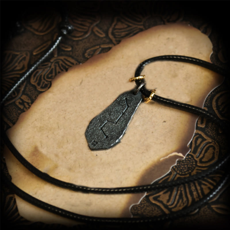 Collana con ciondolo dell'armonia con motivo Yin Yang dell'Orsa Maggiore in argento sterling 999 e oro 24k, Buddha Stones - image 3