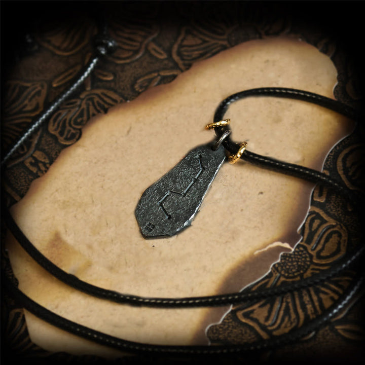 Collana con ciondolo dell'armonia con motivo Yin Yang dell'Orsa Maggiore in argento sterling 999 e oro 24k, Buddha Stones - image 3