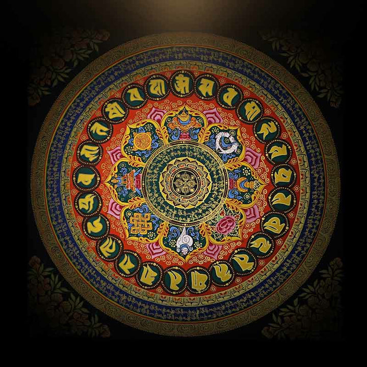 Buddha Stones , pittura tibetana Thangka, Om Mani Padme Hum, scrittura, decorazione fatta a mano (stile casuale) - image 24