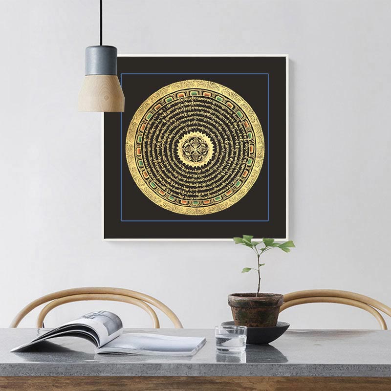 Buddha Stones, pittura tibetana Thangka, sei parole vere, scrittura, decorazione fatta a mano, scatola cieca (stile casuale) - image 4