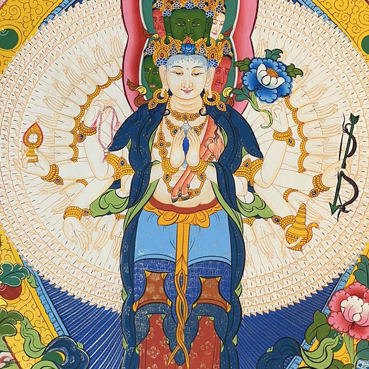 Buddha Stones, pittura tibetana Thangka, Dio giallo della ricchezza, Tara verde, Avalokitesvara, decorazione fatta a mano, scatola cieca (stile casuale) - image 6