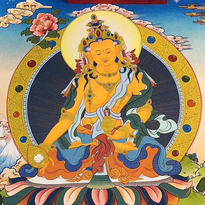 Buddha Stones, pittura tibetana Thangka, Dio giallo della ricchezza, Tara verde, Avalokitesvara, decorazione fatta a mano, scatola cieca (stile casuale) - image 17