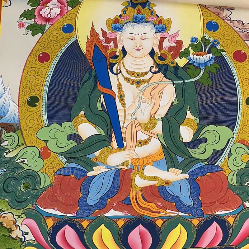 Buddha Stones, pittura tibetana Thangka, Dio giallo della ricchezza, Tara verde, Avalokitesvara, decorazione fatta a mano, scatola cieca (stile casuale) - image 19