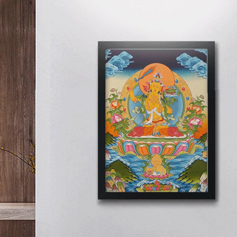 Buddha Stones, pittura tibetana Thangka, Dio giallo della ricchezza, Tara verde, Avalokitesvara, decorazione fatta a mano, scatola cieca (stile casuale) - image 20