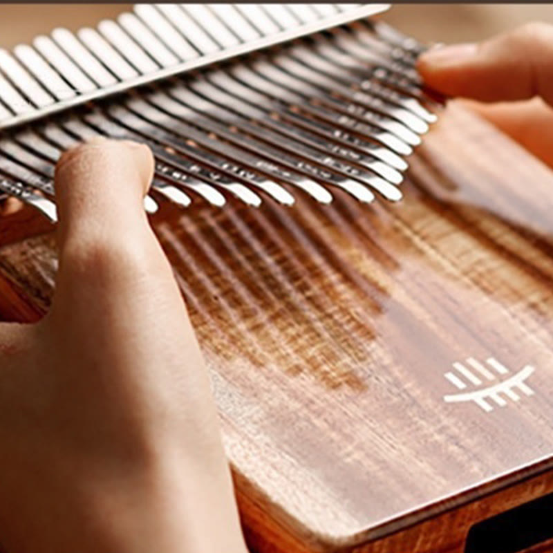 Buddha Stones Kalimba 21 tasti pianoforte a pollice in acacia e acero, legno di sapele, pianoforte portatile per dita