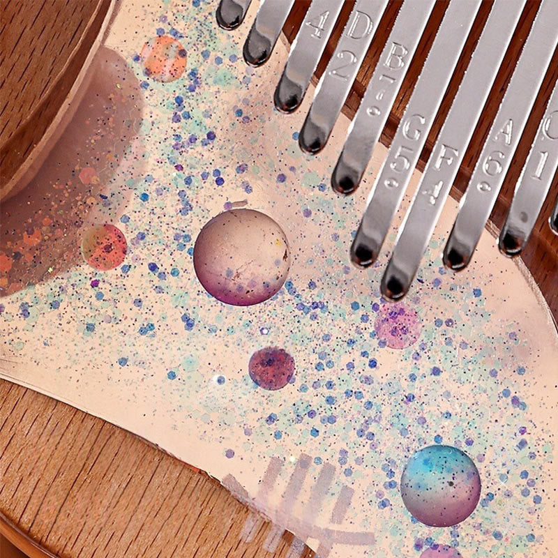 Buddha Stones Kalimba 17/21 tasti pianoforte a pollice in legno di faggio Planet Universe pianoforte portatile per dita