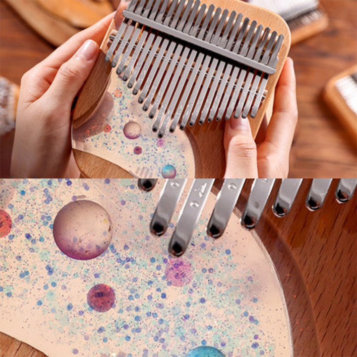 Buddha Stones Kalimba 17/21 tasti pianoforte a pollice in legno di faggio Planet Universe pianoforte portatile per dita