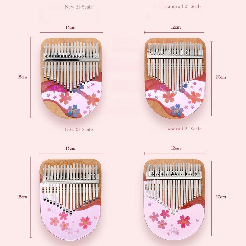 Buddha Stones Kalimba 17/21 tasti pianoforte a pollice in legno di faggio rosa ciliegio pianoforte a dita portatile