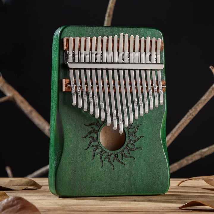 Buddha Stones Kalimba 17/21 tasti, pianoforte a pollice, modello Sun, in legno d'acero, pianoforte portatile per principianti