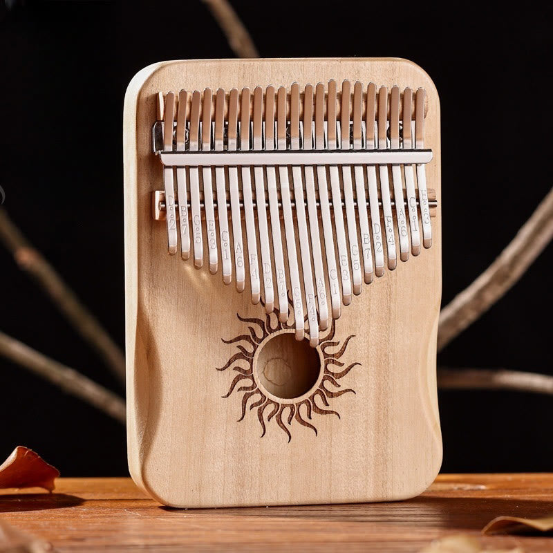Buddha Stones Kalimba 17/21 tasti, pianoforte a pollice, modello Sun, in legno d'acero, pianoforte portatile per principianti