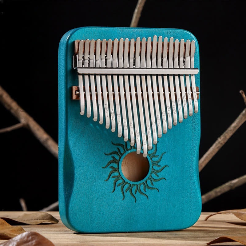 Buddha Stones Kalimba 17/21 tasti, pianoforte a pollice, modello Sun, in legno d'acero, pianoforte portatile per principianti