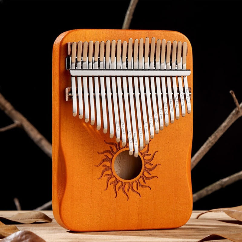 Buddha Stones Kalimba 17/21 tasti, pianoforte a pollice, modello Sun, in legno d'acero, pianoforte portatile per principianti