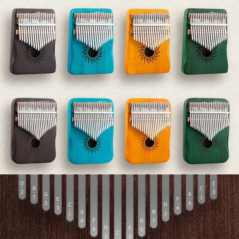 Buddha Stones Kalimba 17/21 tasti, pianoforte a pollice, modello Sun, in legno d'acero, pianoforte portatile per principianti