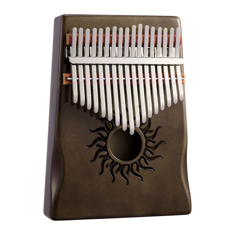 Buddha Stones Kalimba 17/21 tasti, pianoforte a pollice, modello Sun, in legno d'acero, pianoforte portatile per principianti