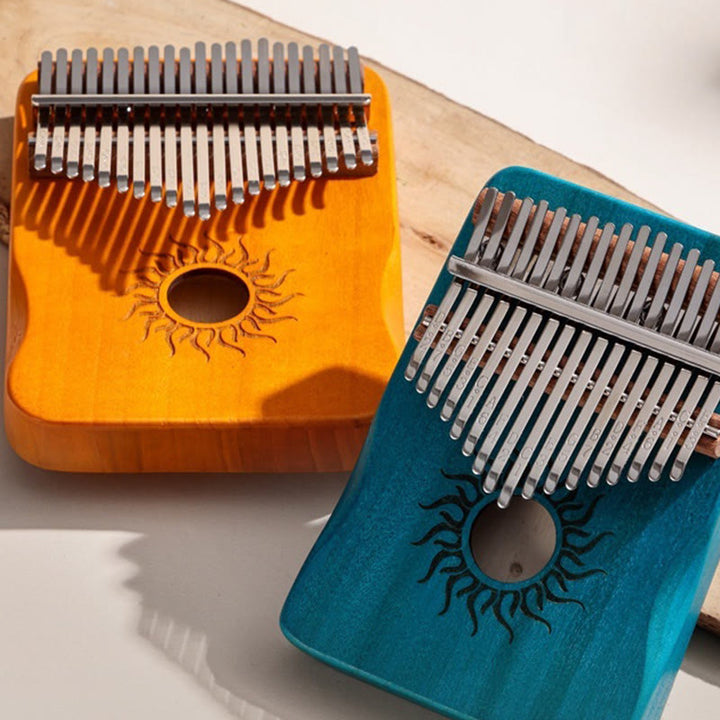 Buddha Stones Kalimba 17/21 tasti, pianoforte a pollice, modello Sun, in legno d'acero, pianoforte portatile per principianti