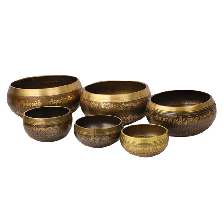 Buddha Stones Ciotola sonora artigianale con motivi biblici per guarigione e meditazione. Set di ciotole sonore. - image 14